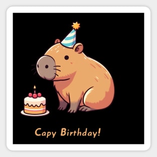 Cappy Capy Birthday Capybara Magnet